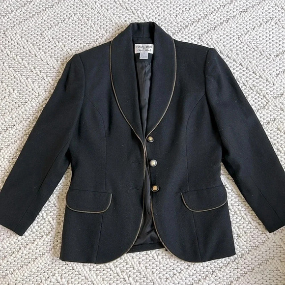 FOCUS 2000 by Charles Glueck Vintage Blazer Jacket Black | Black Blazer Jacket - Picture 1 of 9